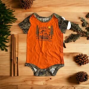 Carhartt Baby Camo Infant One Piece Bodysuit Outfit Big Bear Hunting Fish 18m
